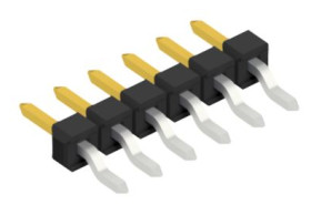 Pin header, 6 pole, pitch 2.54 mm, straight, black, 10080406