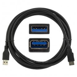 NEKU Kabel przedłużacz USB 3.0 A (wtyk / gniazdo) czarny 3m