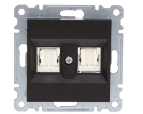 Lumina Gniazdo komputerowe podwójne RJ45 kat.5e UTP czarne WL2123