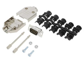 D-Sub -PIN 9 męskie proste zacisk śrubowy na przewód UNC 4-40 L17DTPK-M-09+L717DE09PST