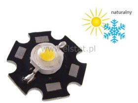 LED wysokiej mocy 3W biała n. 240lm 120st.