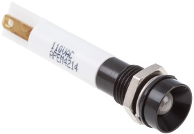 Lampka kontrolna do montażu panelowego 110V ac, biała 8mm LED RS PRO