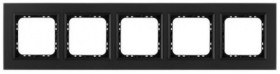 SONATA Ramka pięciokrotna czarne szkło szronione R-5RGC/79/33