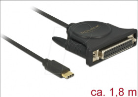 62980 Adapter USB Type-C 2.0 male &gt; 1x Parallel DB25 female 1.8 m