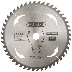 Draper 28243 TCT Construction Circular Saw Blade, 305 x 30mm, 48T
