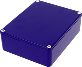 Aluminum die cast enclosure, (L x W x H) 119 x 94 x 34 mm, blue, IP54, 1590BBCB