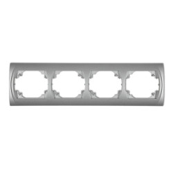 LOGO Ramka pozioma poczwórna srebrny metalik 7LRH-4