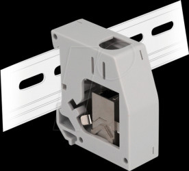 86959 DIN rail Adapter with Keystone Module RJ45 jack to jack Cat.6A