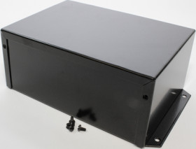Aluminum enclosure, (L x W x H) 178 x 127 x 76 mm, black (RAL 9005), IP32, 1411FBQBK