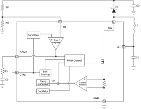 1.2A Switch, 38V High Voltage Boost Converter in 2x2mm QFN Package