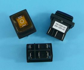 KCD5-B 16A/250V YELLOW ON-OFF-ON 6-PIN