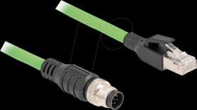 80424 M12 cable, A-coded, 8-pin plug / RJ45 plug, 5 m