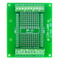 DIP-20 Component to Screw Terminal Block Adapter Board, DIP20 PCB.