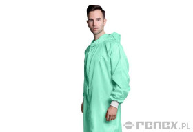 FARTUCH ESD CLEAN ROOM NEONOWY ZIELONY ROZMIAR XS (KAPTUR)