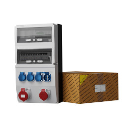 Rozdzielnica budowlana z licznikiem eXT-S/FI 32A 16A 4x230V Schuko Mennekes Doktorvolt DV-0823-D