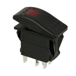 Przełącznik A667R ON-OFF czerw. carling kołyskowy 2-tory 230V/16A Podś.