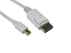 Kabel DisplayPort 5m Męskie Mini DisplayPort to Męski kabel DisplayPort Biały