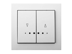 KIER Wyłącznik żaluzjowy z podświetleniem pomarańczowym z blokadą mechaniczną biały ŁP-7WBS/00 OSPEL