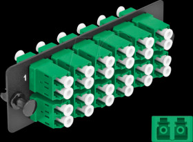 66931 Fiber Optic Adapter Panel, 12 Port, LC Duplex APC, green