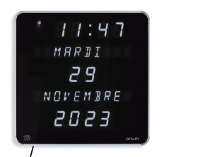 Zegar Czarny, srebrny Biurkowy, ścienny Cyfrowe Nie Nie, Dim. 28 x 28 x 2.5cm Orium