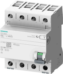 RCCB, 4-biegunowy, 25A, 300mA, Siemens, 5SV3 SENTRON 400V ac