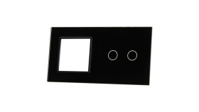 Livolo Czarny Panel Szklany 2 + Miejsce Na Gniazdo 702G-62