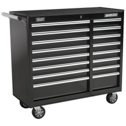 Sealey AP41169B Rollcab 16 Drawer with Ball Bearing Runners Heavy-duty - Black