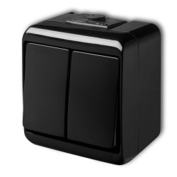 JUNIOR czarny Łącznik podwójny IP54 12WHE-2 KARL