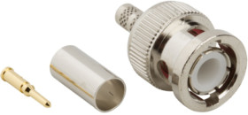 BNC plug 50 Ω, RG-55, RG-142, RG-223, RG-400, Belden 83242, crimp connection, straight, 112514
