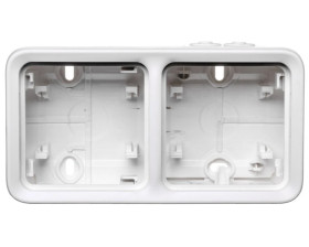 PLEXO55 Puszka natynkowa antybakteryjna podwójna pozioma biała 070742