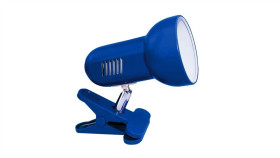 Lampka Na Biurko Mocowana Na Klips Kolor Niebieski Metalowa Duży Gwint E27