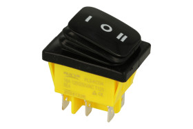 Przełącznik; klawiszowy (kołyskowy); wodoodporny; KCD4-0112- 23_000XX; ON-OFF-ON; 2 tory; czarny; bez podświetlenia; czarny; bis