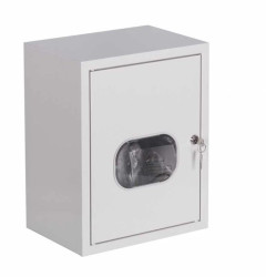 Szafka licznikowa natynkowa 1-licznikowa 1-fazowy 12 modułów IP31 z szybą i zamkiem RAL9003 NRL 1F 12 ZSZ 4-263