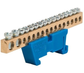 Listwa zaciskowa zerowa 14x10mm2 + 2x16mm2 niebieska TH 35-16/25/N