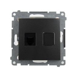Gniazdo telefoniczne RJ12 pojedyncze antracytowe DT1.01/48 Kontakt Simon54
