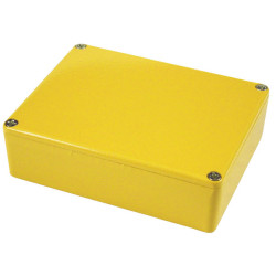 Hammond 1590BBYL Aluminium &#x27;Stomp Box&#x27; Enclosure Yellow (119 x 94 x 34mm