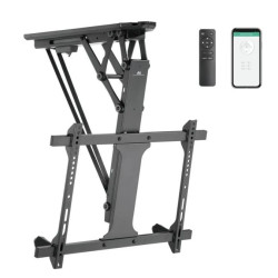 Uchwyt do TV elektryczny sufitowy Maclean, obsługa TUYA, max VESA 600x400, do pochyłych ścian, pilot, 32-70, 35kg, MC-880T