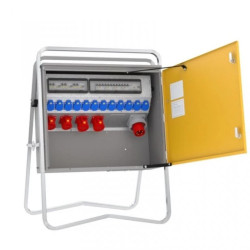 Rozdzielnica budowlana elBOX-L W63-00220C v4 IP44 wtyk CEE 63A-5P gn: 12xGK 230V 16A 2xCEE 16A 2xCEE 32A 4XRCCB 79410410