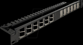 67042 19? Keystone patch panel, 24 port, black