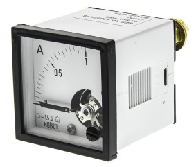 Amperomierz analogowy panelowy DC zakres 0/1A For Shunt 75mV wysokość wycięcia: 48mm wartość 0/1A For Shunt 75mV Klasa