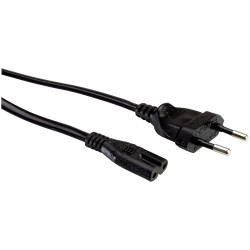 Value 19.99.2089 Mains Cable Black 1m For Notebooks Monitors Appliances