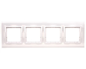 Simon 54 Nature Ramka poczwórna szkło BIAŁA PERŁA DRN4/70