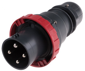 Złącze przemysłowe - zasilające 63A Wtyczka 415 V 3P + E Męski Scame Czerwony Montaż na kablu IP66