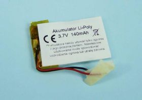 140mAh 3,7V Li-PO 2-PIN 30x20x3mm