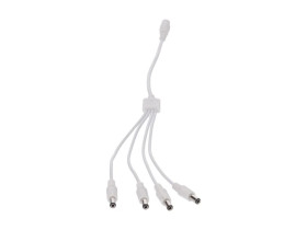 Rozgałęźnik DC 5.5X2.1 4W-1G biały 32cm 22/20awg