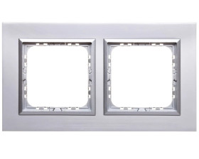 SONATA Ramka podwójna aluminium / srebrna matal R-2RAC/35/38