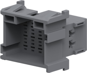 Plug, unequipped, 15 pole, straight, 3 rows, gray, 1-967628-6