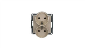 Fiorena Gniazdo Podwójne Z Pe 16A Ip20 Kremowy 22032503