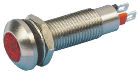 Lampka kontrolna do montażu panelowego 24V dc, czerwona 8.1mm LED Chrom Końcówka lutownicza Marl