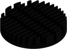 LED heatsink, (Ø x H) 50 x 10 mm, 10.9 to 2.5 K/W, black anodized, 10037074
